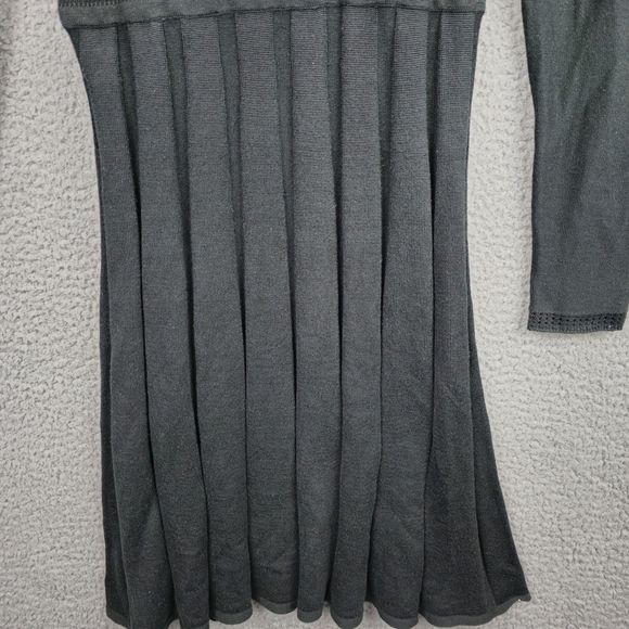 Vince Camuto Dress Womens XS Black White Colorblock Dark Academia Pleated Goth - Picture 4 of 16